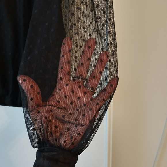Sheer black polka dot blouse - Picture 2 of 3